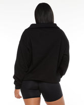 Oversized Collar Sweatshirt | Black Crop Shop Boutique